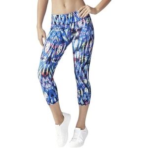 NWT Fabletics Salar PowerHold Mid-Rise Capri Reef Print UPF Compression size L